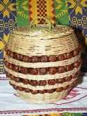 Короб круглый для хранения декорированный каштанами